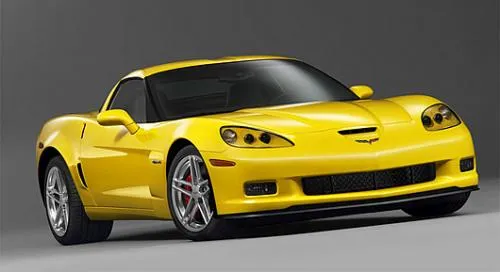 Corvette Z06 jaune face